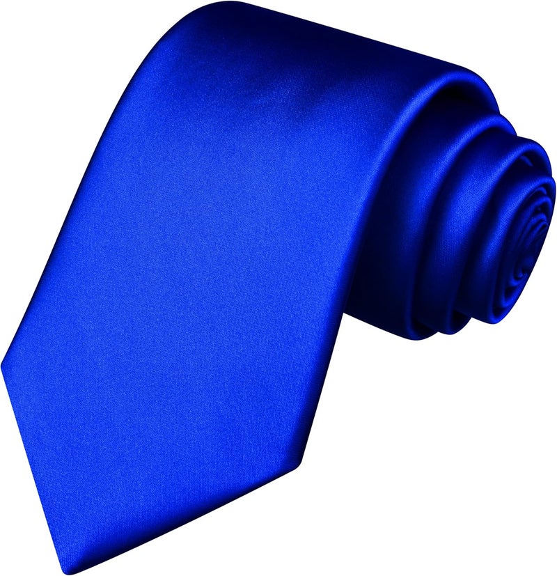 Branduce 3.15"（8cm） Mens Solid Satin Tie Pure Color Necktie for Business and Wedding + Gift Box - Image 1